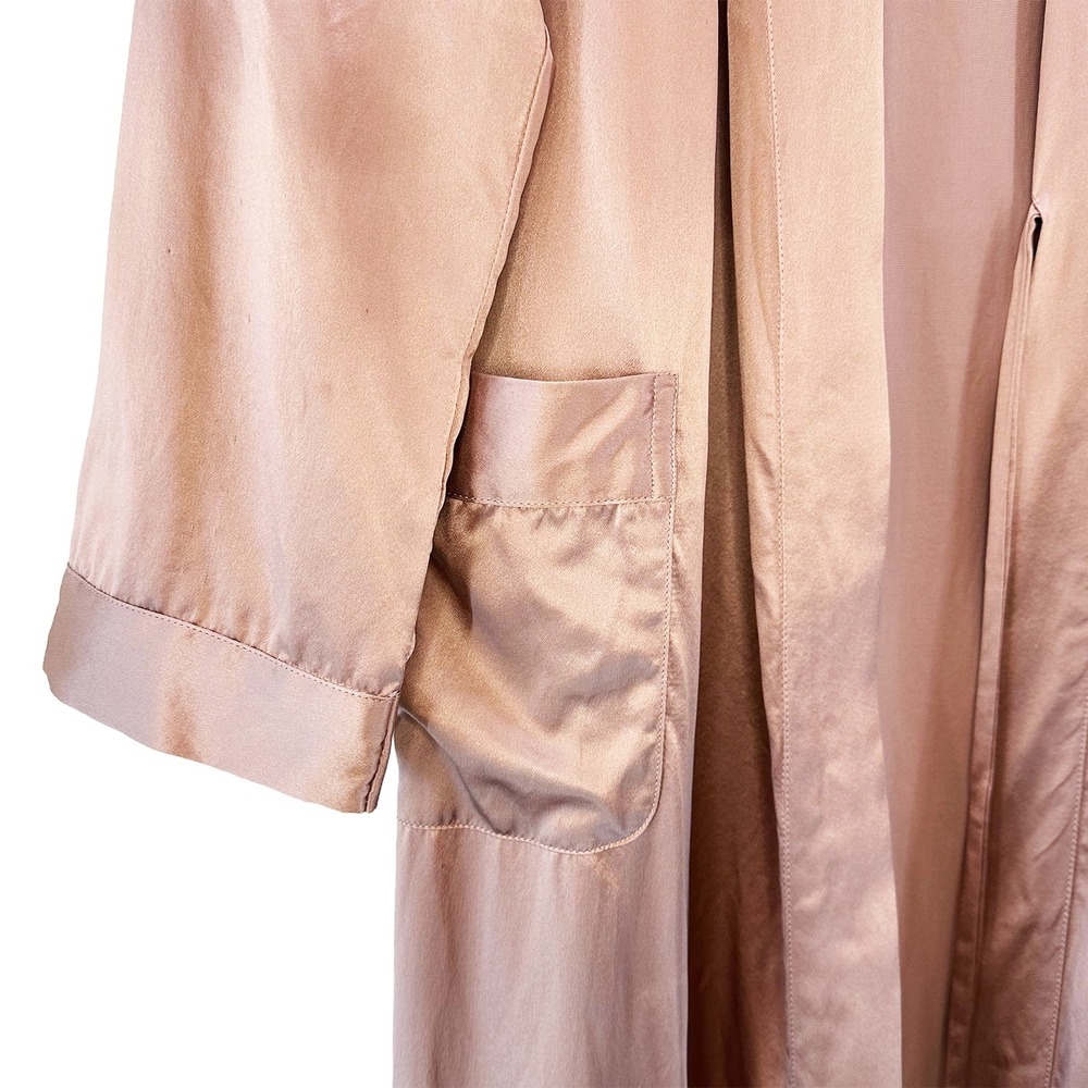 LILYSILK 100% Mulberry Silk Charmeuse Midi Robe • Small • mauve pink • luxury - Picture 3 of 10